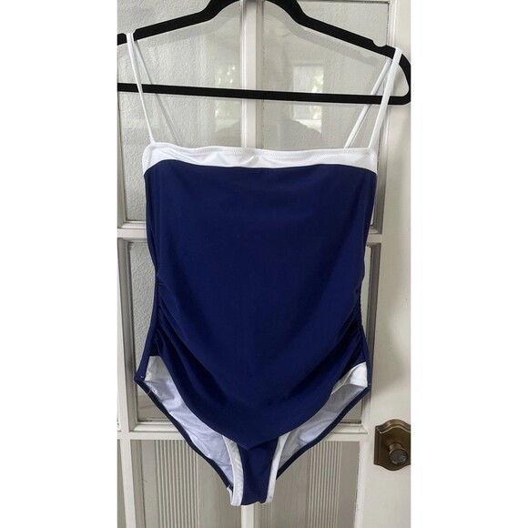 Blue One Piece Swimsuit Tummy Control Women's Large Bathing Suit - Picture 1 of 9